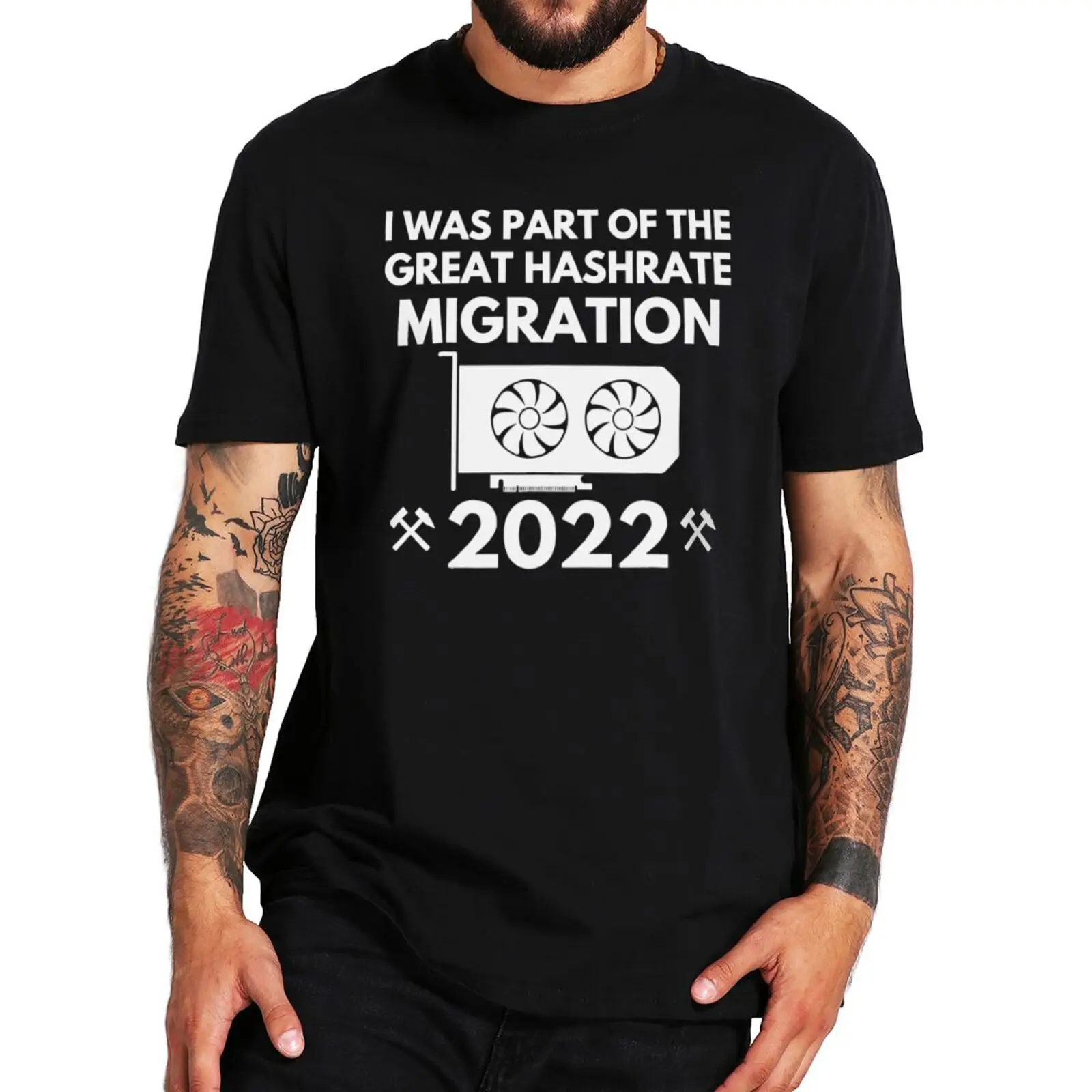 

I Was Part Of The Great Hashrate Migration 2022 T-shirt Funny Crypto Coin Lovers Nerds Geek Gift Tee Tops Cotton T Shirt