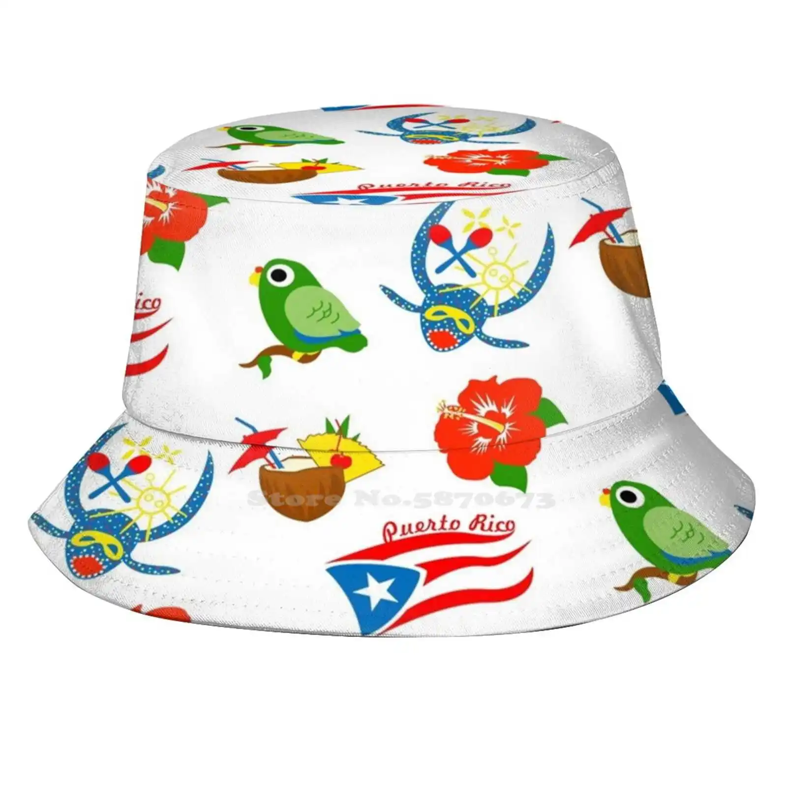 Set O Ers Puerto Rico Fisherman's Hat Bucket Hats Caps Puerto Rico Puerto Rico Puerto Rico Puerto Rico Little Stamps Parrot