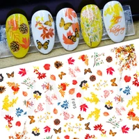summer limited maple leaf sequins nail stickers nail supplies lucky clover sticker sliders for nails nail art decorationsn nails