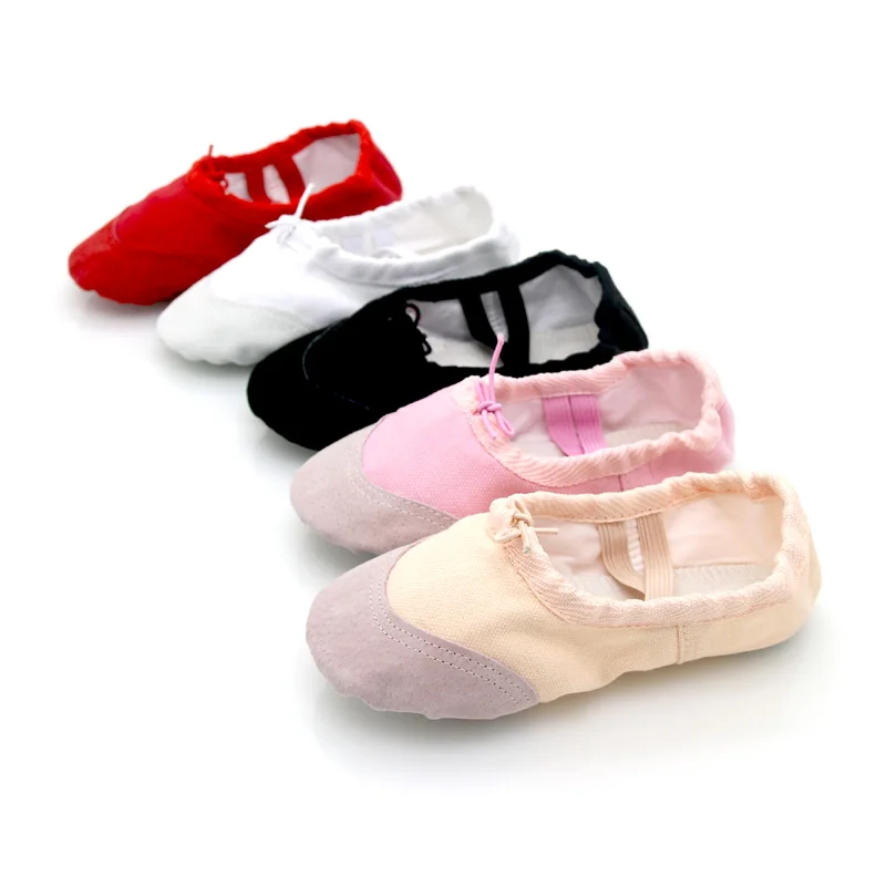 Плоская парусиновая голова черно-белая мягкая обувь Zapatos De Punta Balleriny BD Ballet Canvas с