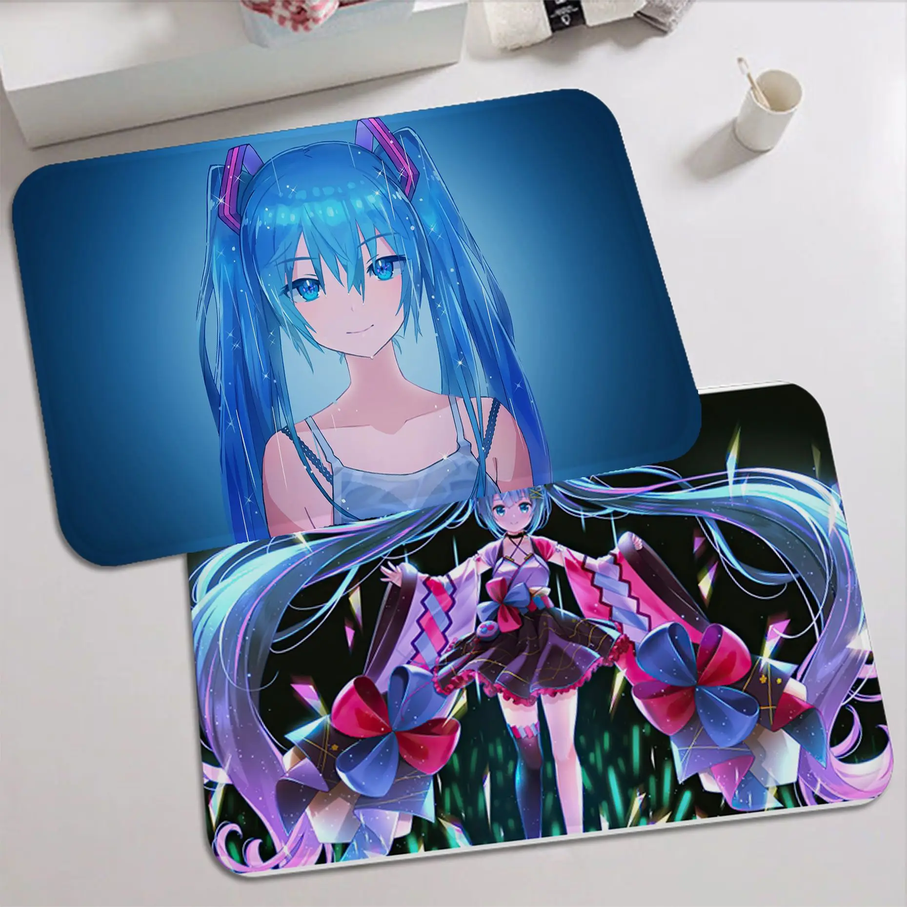 

Japanese V-Vocaloid Girl Long Rugs Nordic Style Home Doormat Bathroom-Toilet Mats Bedroom Household Carpets