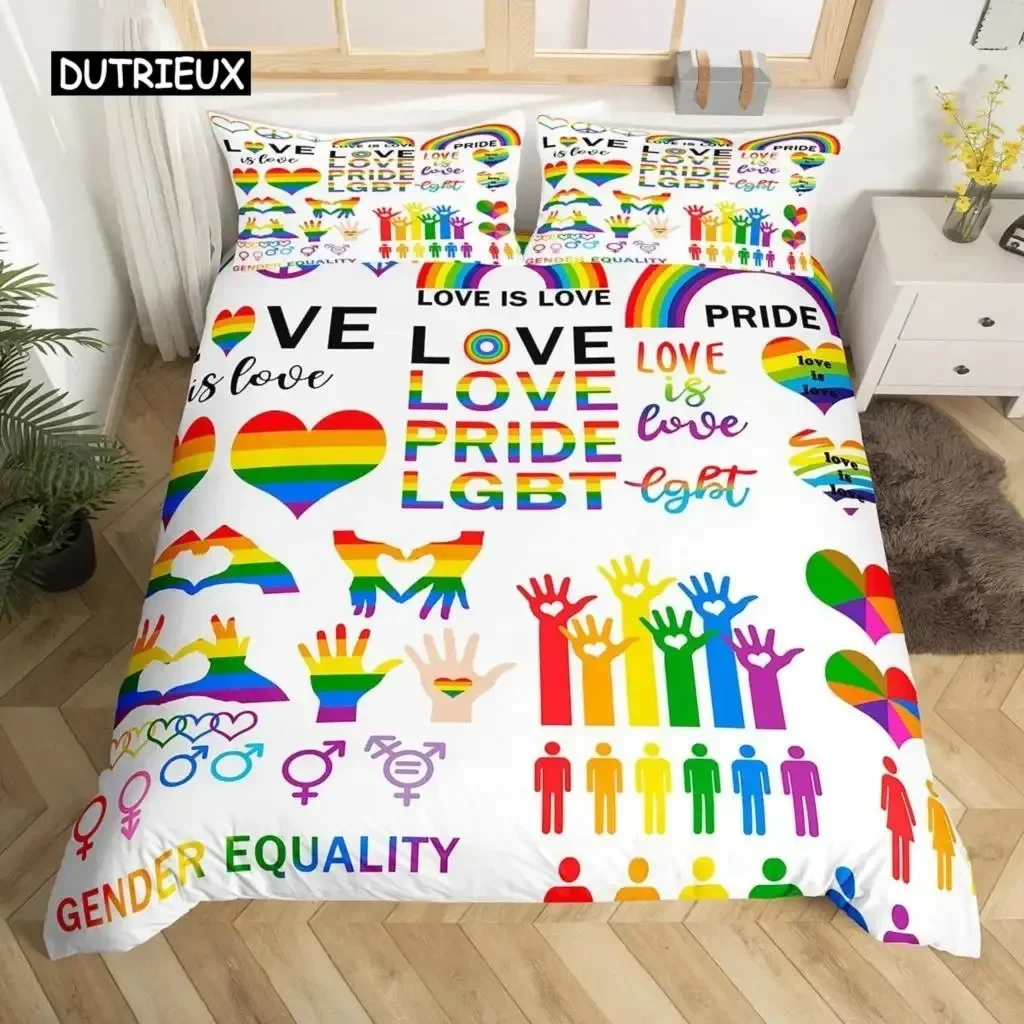 3D Love Is пододеяльник Радужный комплект постельного белья Pride for Тема Романтическое
