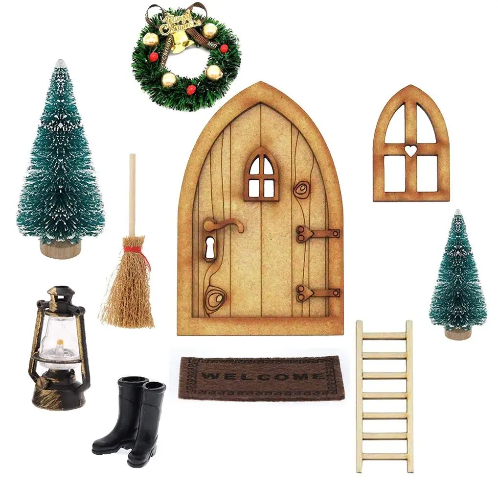 Gnome Door Set Christmas Gnome Door Accessories Mini Boots C