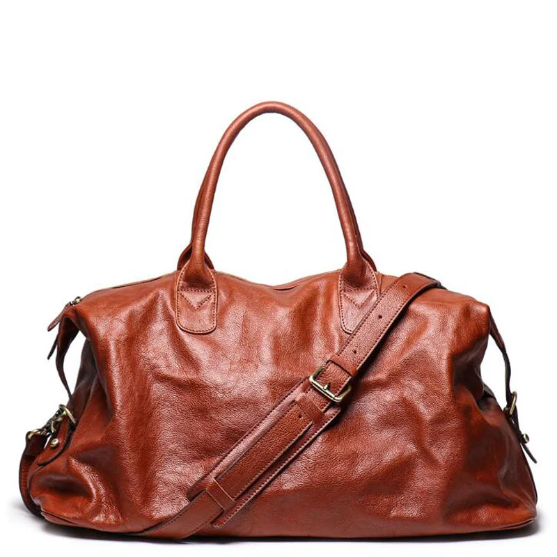 

Leather Travel Genuine Handbag Top Quality Business Laptop Duffel Luggage Large Capacity Shoulder Strap Cowhide Leahter GYM Bag