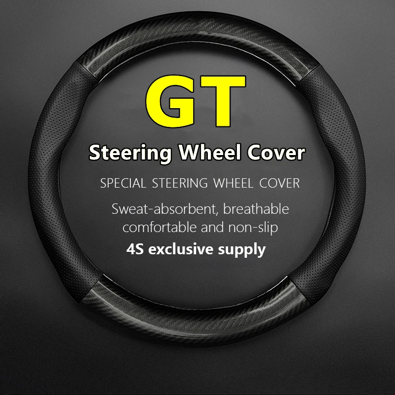

Non-slip Case For Ford GT Steering Wheel Cover Genuine Leather Carbon Fiber 5.4 Coupe 2004 2006 2015 66 Heritage 2017 2017 2019