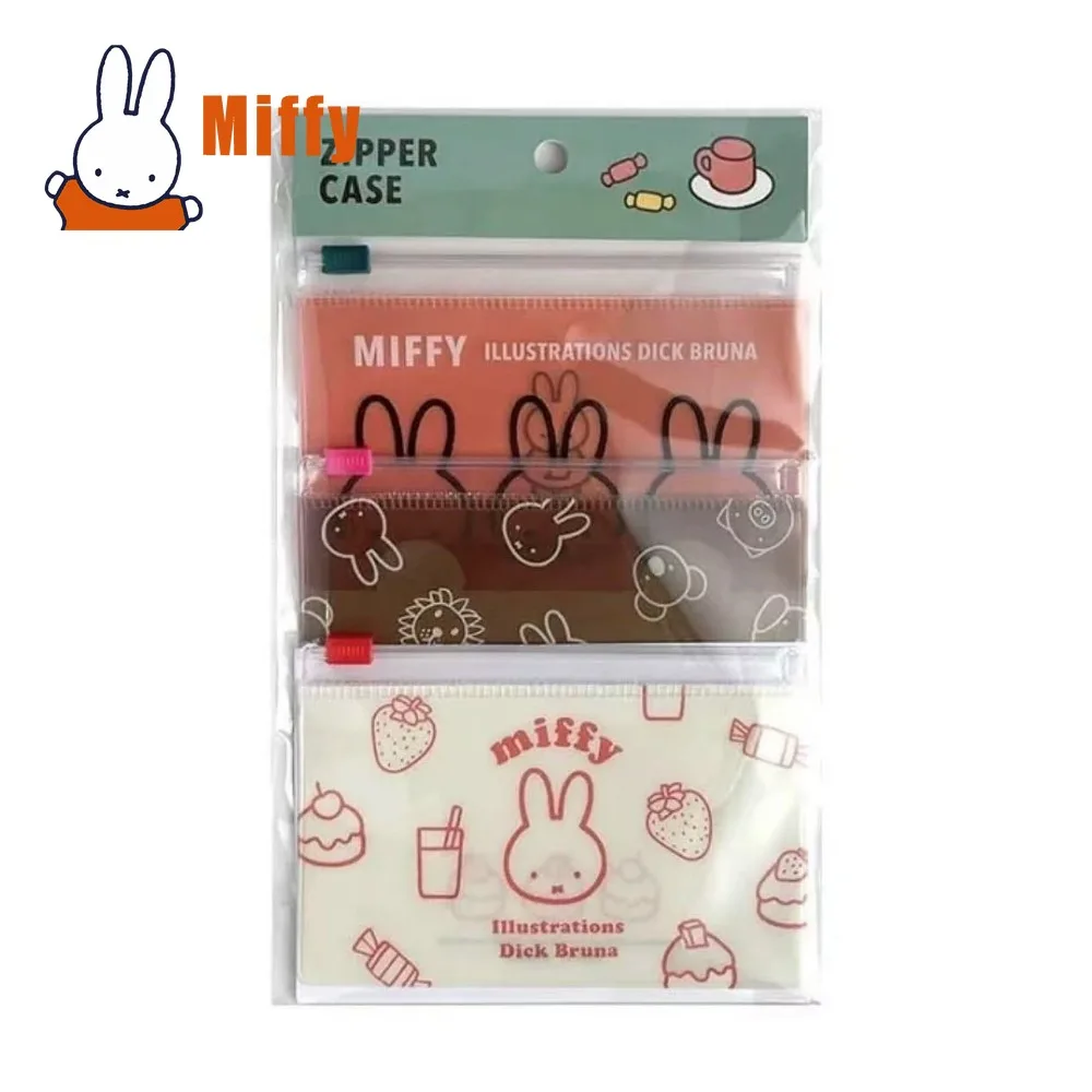 Фото Прозрачный чехол-косметичка Kawaii Miffy с молнией, милый кролик, органайзер для макияжа из ПВХ, прозрачный кошелек для монет, водонепроницаемый пенал для ручек и карандашей, подарок №4