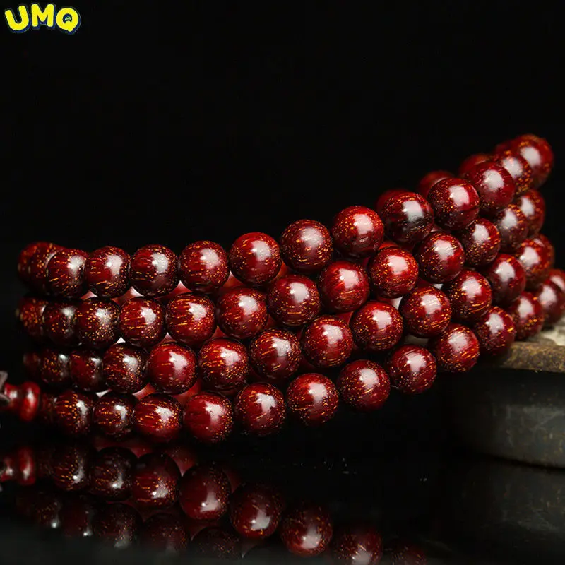 

High Quality Natural Indian Lobular Red Sandalwood Hand String Is Full of Old Material High-density 2.0 Cis Pattern Female and