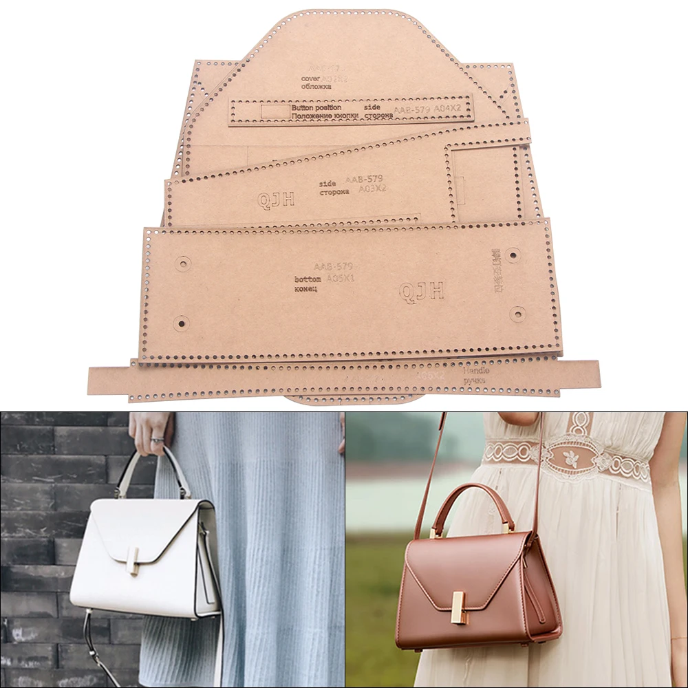 

DIY Handmade Leather Acrylic Kraft Template Shoulder Bag Hand Messenger Bag Sewing Design Pattern Paper Pattern