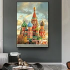 Холст с изображением российского собора святого базилика, Постер и принты, европейская Красивая архитектура, Настенная картина для домашнего декора