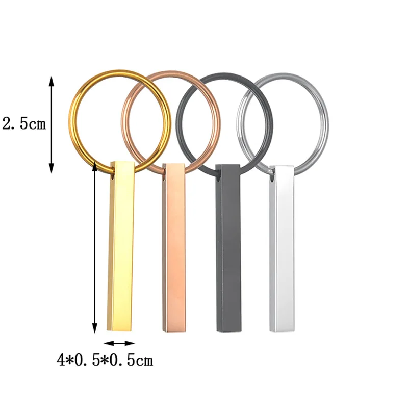 Trendy 2023 Personalized Stainless Steel Keyrings Custom Name Date Keychains For Women Men Jewelfy Gift