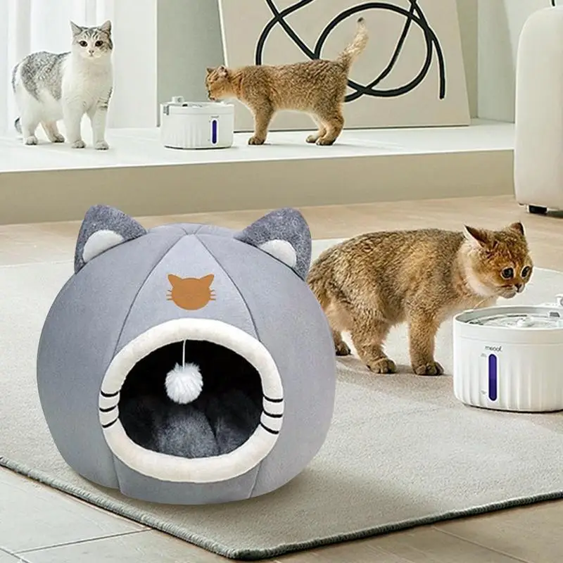 Лежанка для кошек с глубоким сном домик мягкая домашних животных теплый домашний