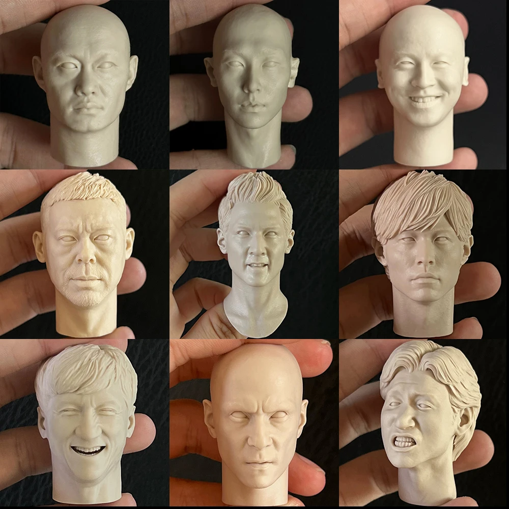 

Unpaint 1/6 Male Head Sculpt Eason Park Hyo Shin Buffy Louis Koo Jackie Chan For 12'' Action Figure Diy Practice Drawing Model