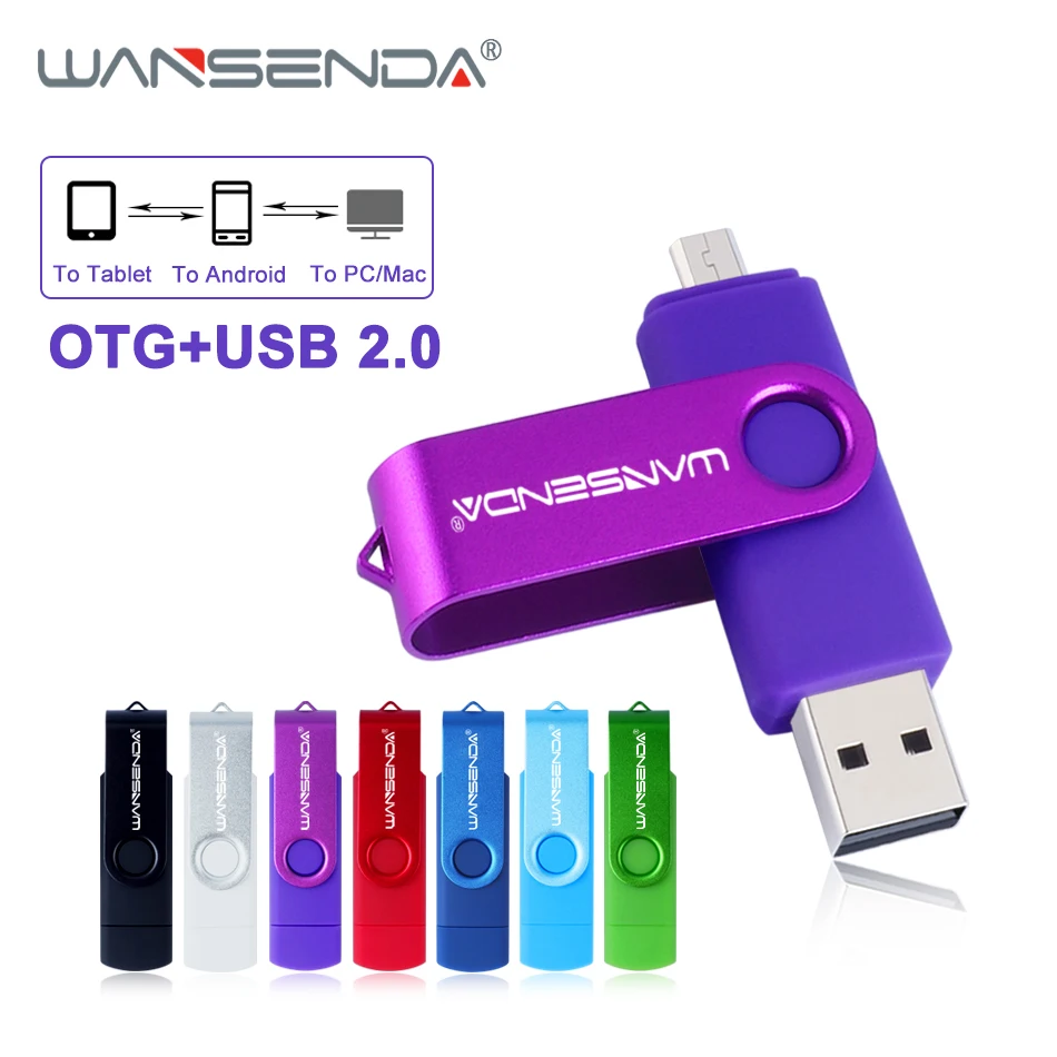 

WANSENDA OTG USB флеш-накопитель, 256 ГБ, 128 ГБ, 64 ГБ, 32 ГБ, 16 ГБ, 8 Гб