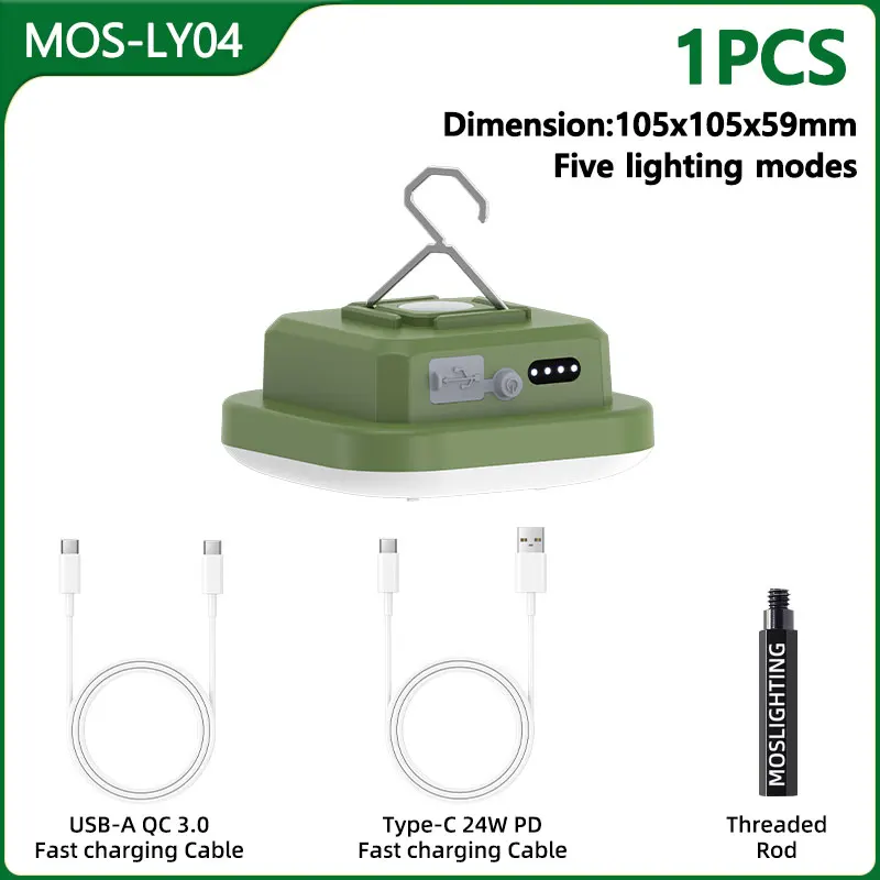 

MOSLIGHTING 1600ЛМ Портативный Фонарь Для Кемпинга, Водонепроницаемый IPX65, С 5 Режимами, Регулируемой Яркостью