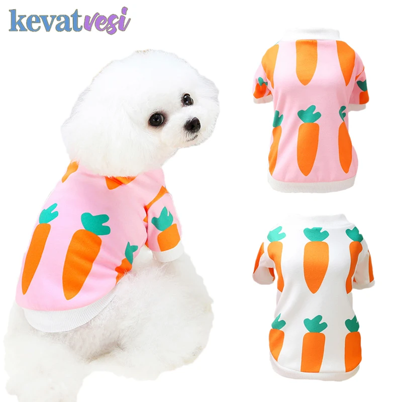 

Cute Carrot Print Small Dog Hoodie Warm Pet Clothes Soft Pullover Dog Shirt Coat Spring Dog Clohtes Sweatshirt Ropa Para Perro
