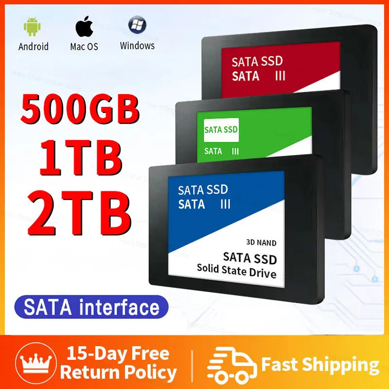 

SSD-накопитель SATA.3, 2,5 дюйма, 1 ТБ, внутренний жесткий диск SSD M.2 NGFF, высокоскоростной твердотельный накопитель SSD для ноутбука/ноутбука 2023