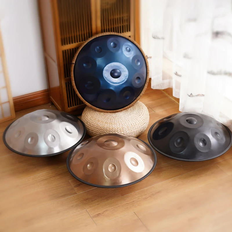 9/10 Tone Handpan Steel Tongue Drum Luxury Gold Silver Hand Pan Ethereal Drum Professional Musical Drums Percussion Instruments