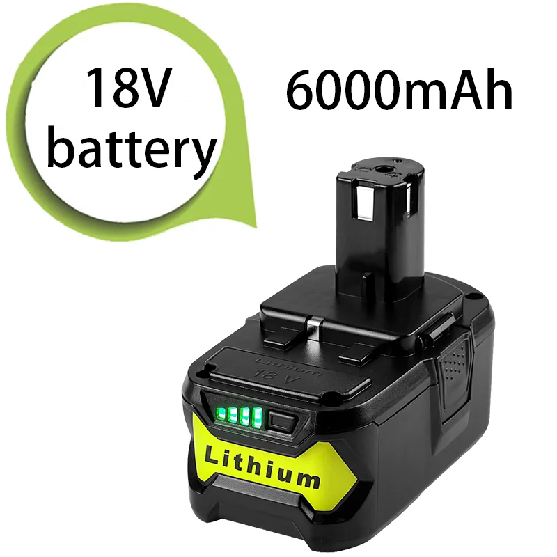 

Аккумулятор 6000 мАч для литиевой батареи Ryobi 18 в, P108, P102, P103, P104, P105, P109, 18-вольтовый, Сменный аккумулятор для беспроводного инструмента