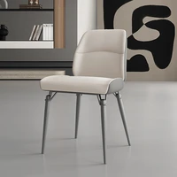 modern nordic dining chairs leather designer minimalist black metal legs ergonomic chairs backrest chaises bedroom furniture