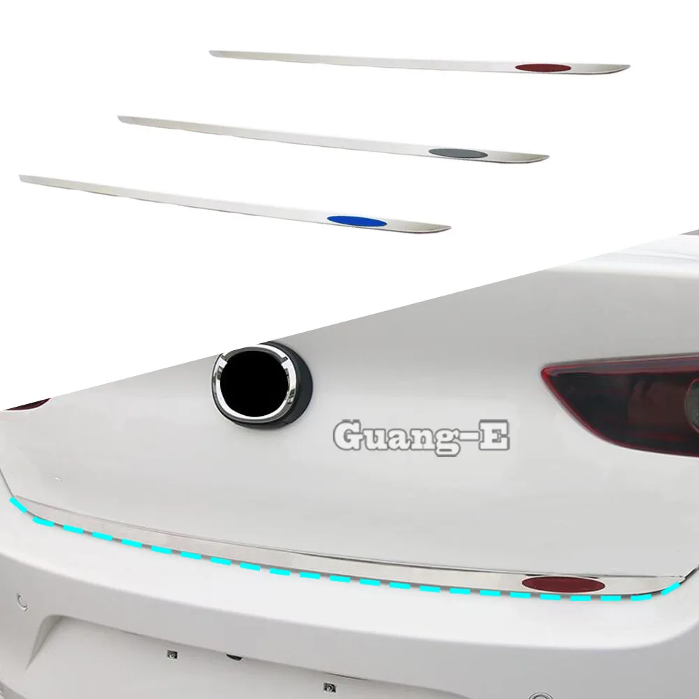 

For Mazda 3 Mazda3 Axela M3 2019 2020 2021 2022 Car Stainless Steel Rear Door Bottom Trunk Tailgate Frame Plate Trim Bumper 4PCs