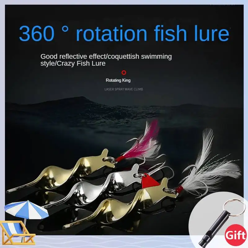 

1PCS 7g 10g 14g 21g Rotating Metal Spinner Spoon Fishing Lure Hard Baits For Trout Pike Pesca Peche Treble Hook Tackle