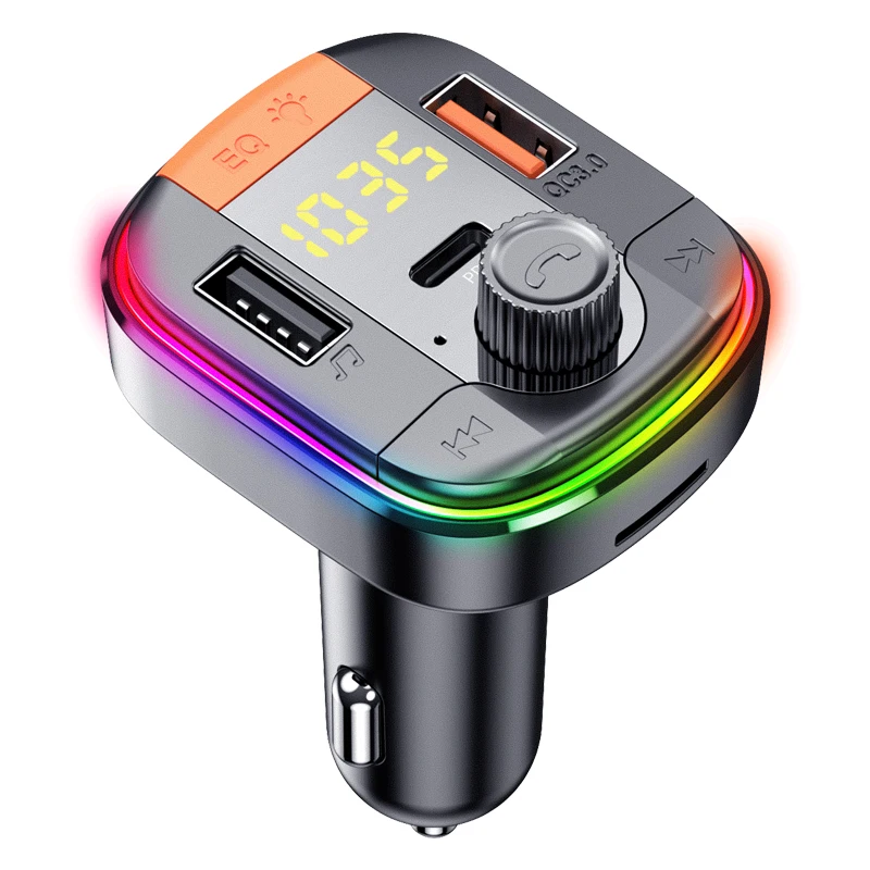 

Автомобильный MP3 музыкальный плеер Bluetooth 5,0 приемник FM-передатчик двойной USB QC3.0 зарядное устройство U-диск/TF карта без потерь музыки