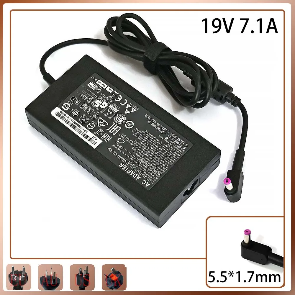 

135W Laptop Charger for ACER NITRO 5 AN515-52 N17C1 Power Adapter PA-1131-16 19V 7.1A 5.5x1.7mm