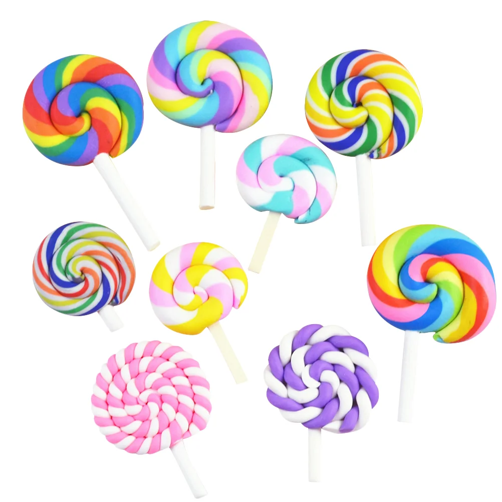 

12 Pcs Gobstoppers Candy Candy Gummy Charms Candy Lollipops Dessert Charms Nail Charms Lollipop Pendant Key Chain