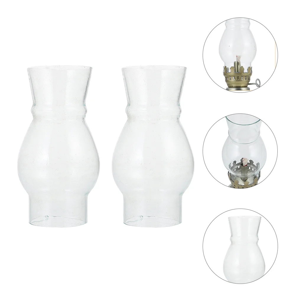 

2pcs Glass Craft Lampshade Exquisite Glass Light Cover Decor Oil Lamp Decor