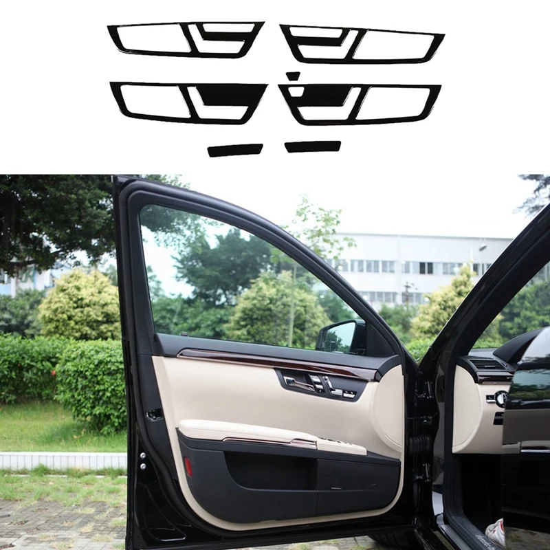 

Car Door Inner Handle Frame Door Handle Decorative Frame Cover for Mercedes-Benz S-Class 2008-2012