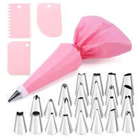 61224 pcs stainless steel piping nozzle tool scrapers cake baking mold russian tulip pastry cream diy tpu decorating tips set