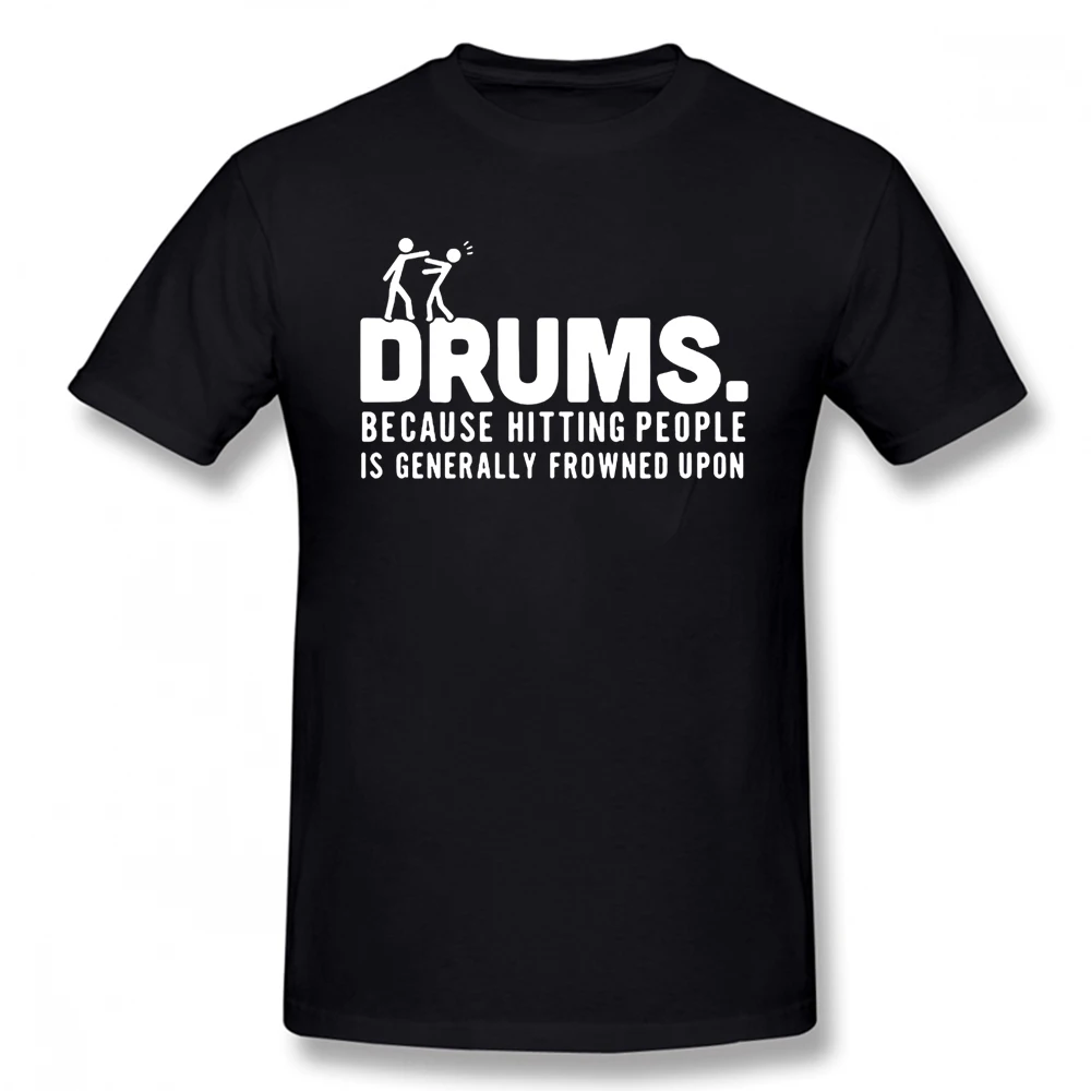 

Drums Hitting People Percussion T Shirts Graphic Cotton Streetwear Short Sleeve Birthday Gifts Drummer Music T-shirt Men