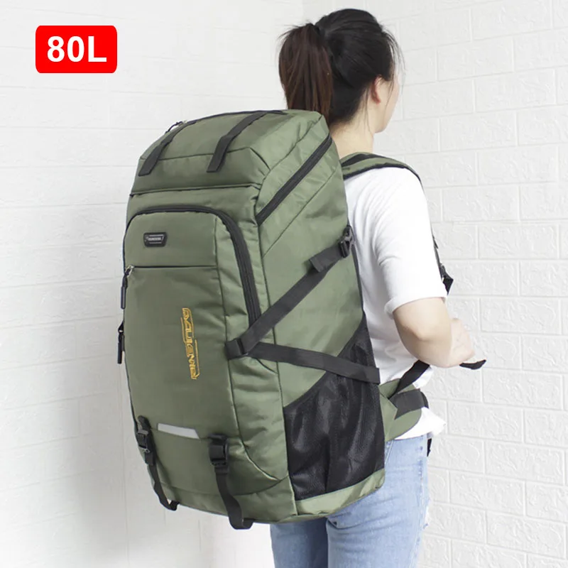 

50L/80L Travel Backpack Man Women Large Capacity Classic Luggage Bag Outdoor Sports Nylon Pack Climbing Camping Hiking Rucksack