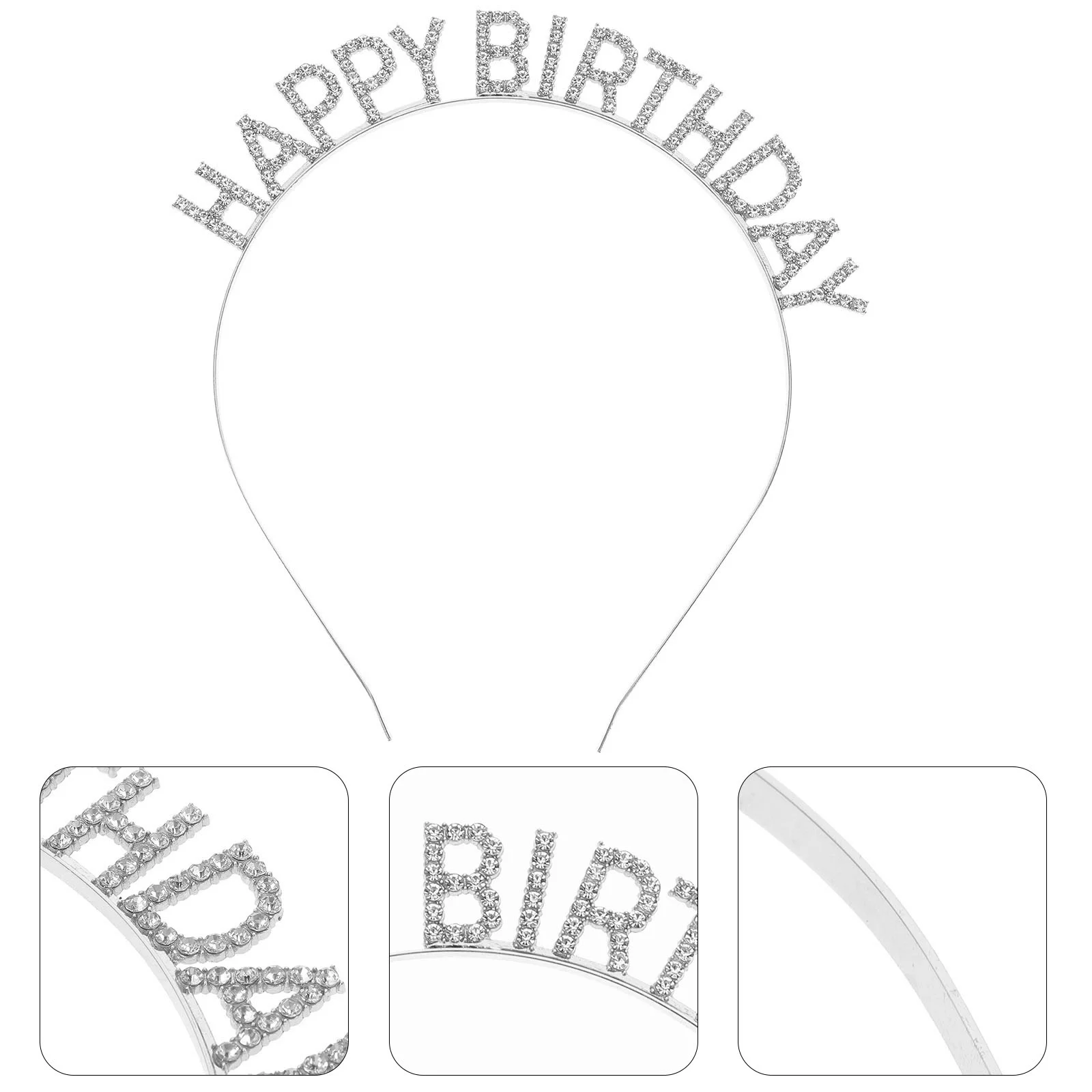 

Tiara for Women Birthday Headband Baroque Headpiece Party Headbands Alloy Rhinestone