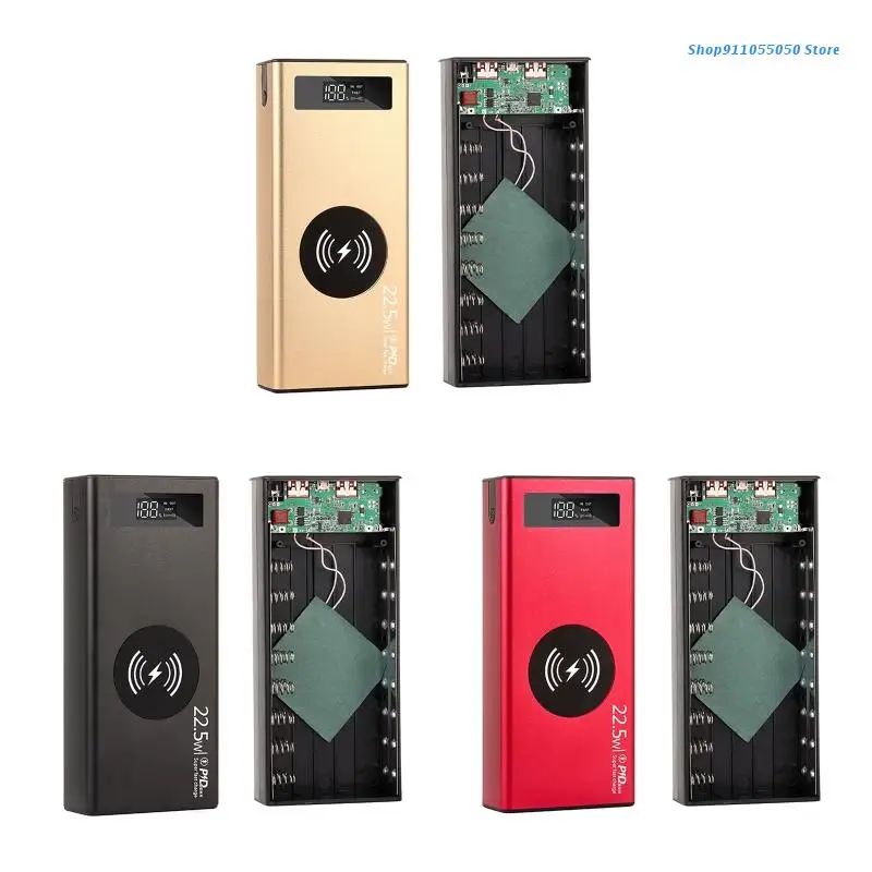 

C5AB 18650 Flat Head Battery Charger Outer Case Detachable DIY Power Bank Box Micro/Phone/Type-c Input Port Power Bank Case