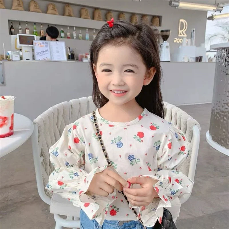 

Girls Baby's Kids Blouse Jacket Outwear 2023 Flowers Spring Autumn Shirts Cotton Gift Party Beach Children's Clothing