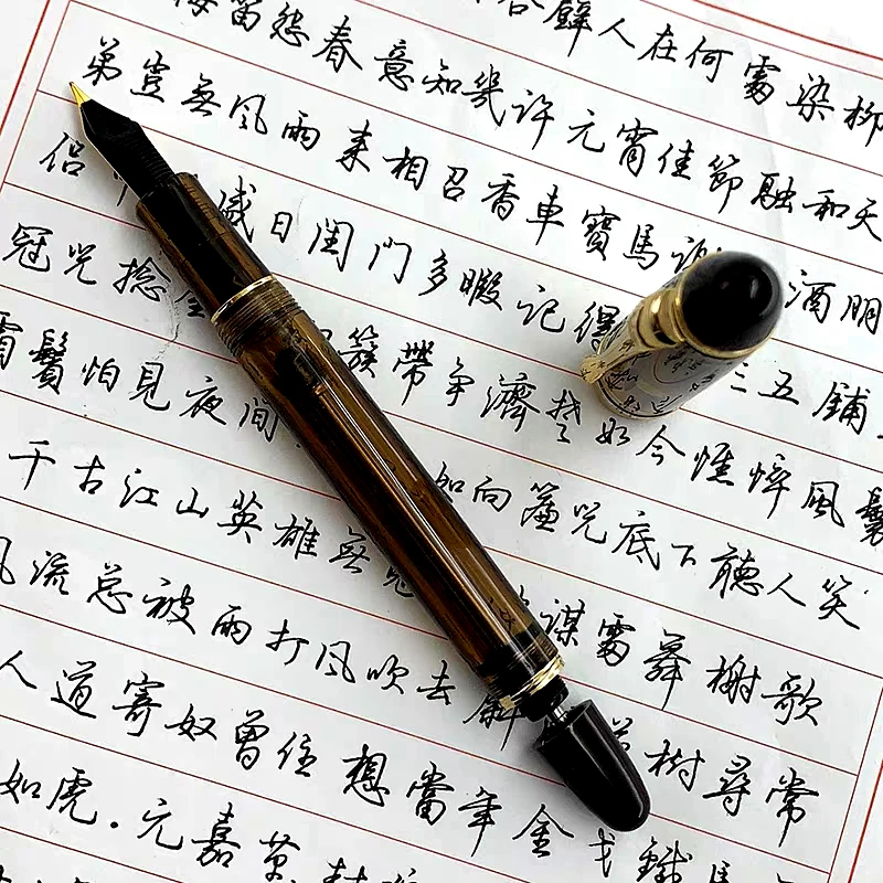Фото Роскошная вакуумная перьевая ручка Wingsung 699 с прозрачным акриловым корпусом для бизнеса и офиса, с подарочной коробкой №5