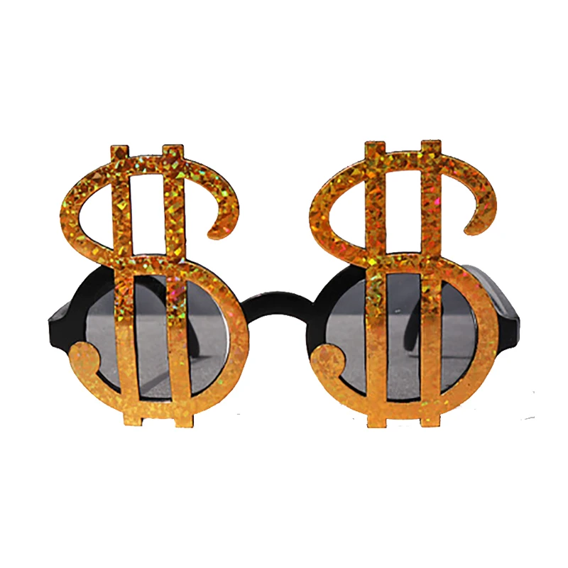 Золотые и серебряные доллары очки для фотобудки