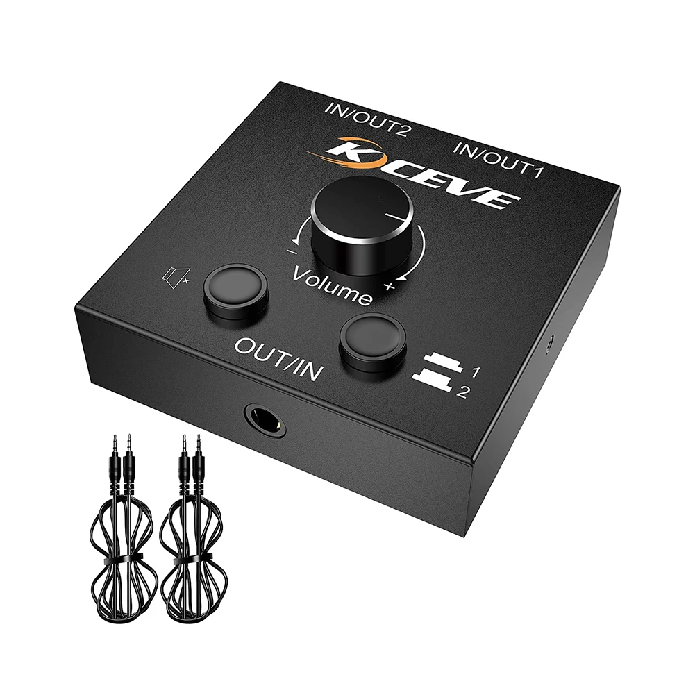 

Portable HiFi Headphone Amp Headphone Amplifier 3.5mm Stereo Audio Out with Switch Powered Dual-Output Amplifier For Speakers