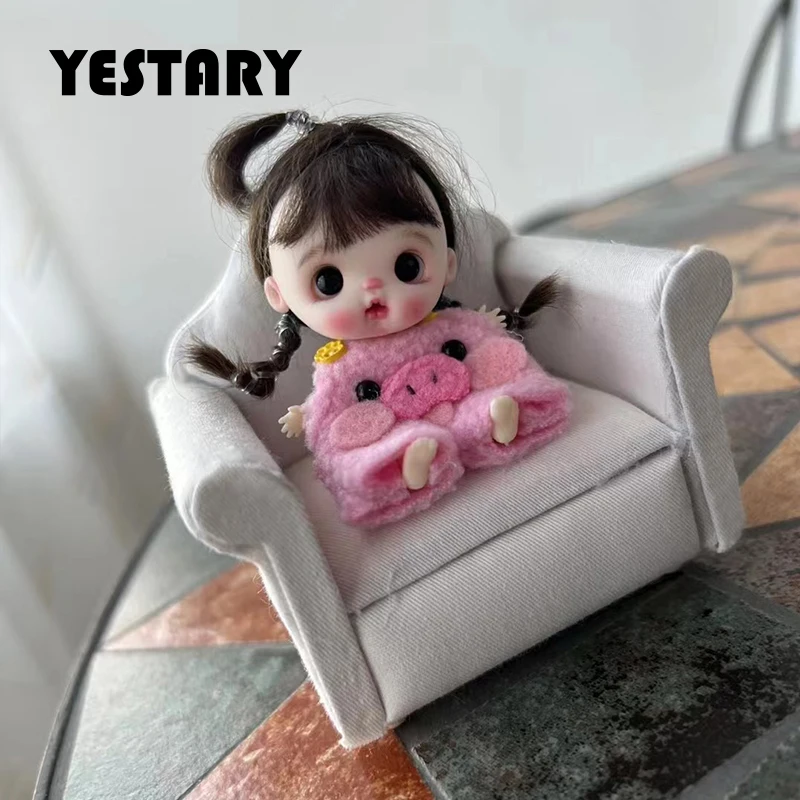 

YESTARY Obitsu 11 BJD Doll With Face Makeup 3D Eyeball No Accessories Clothing Wig DIY Clay Original Cute Ob11 Doll Head Girls