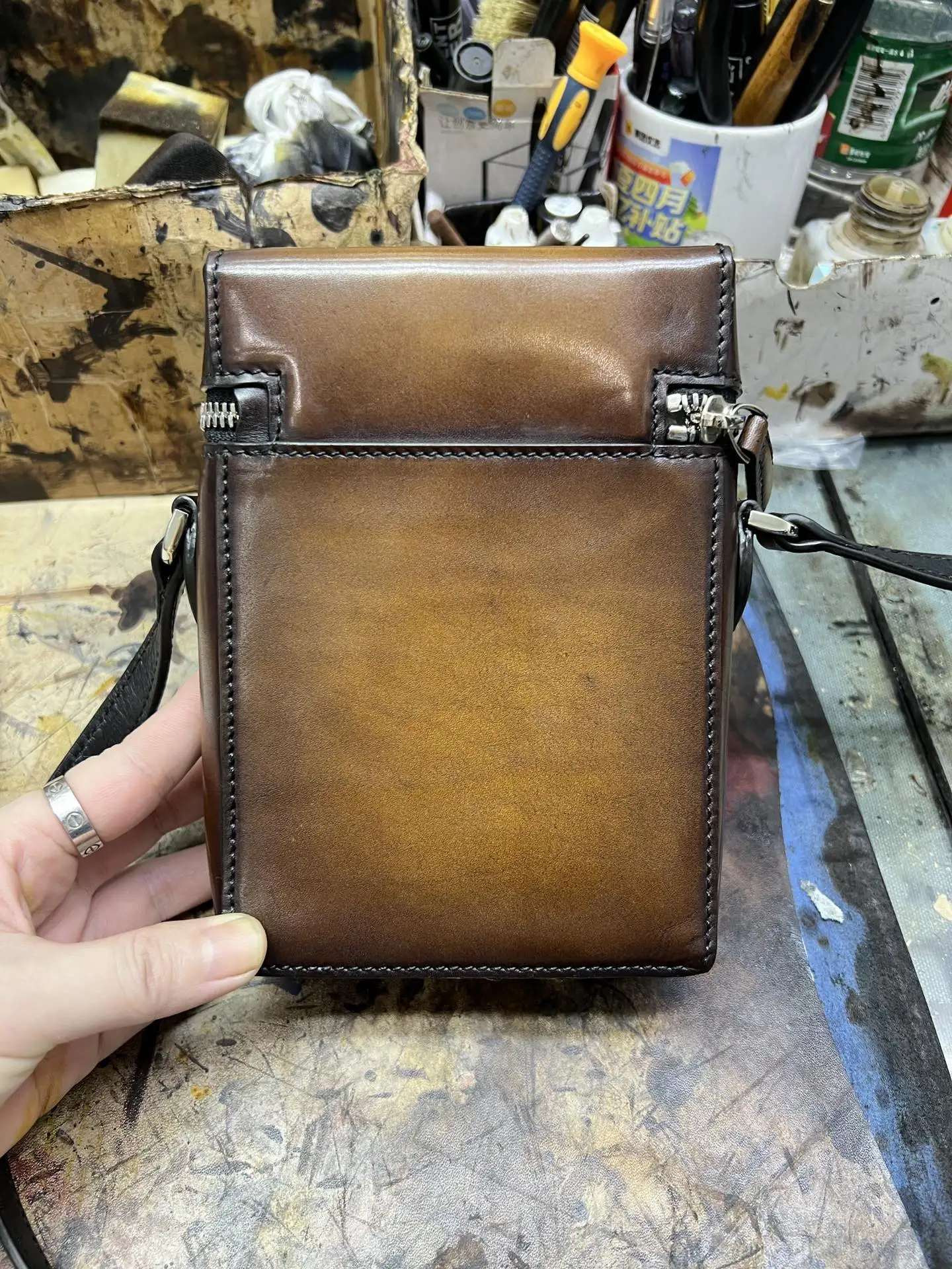 Vintage Small Crossbody Bag For Mobile Phone Cell Phone Card Holder Wallet Purse Leather Designer Shoulder Bag