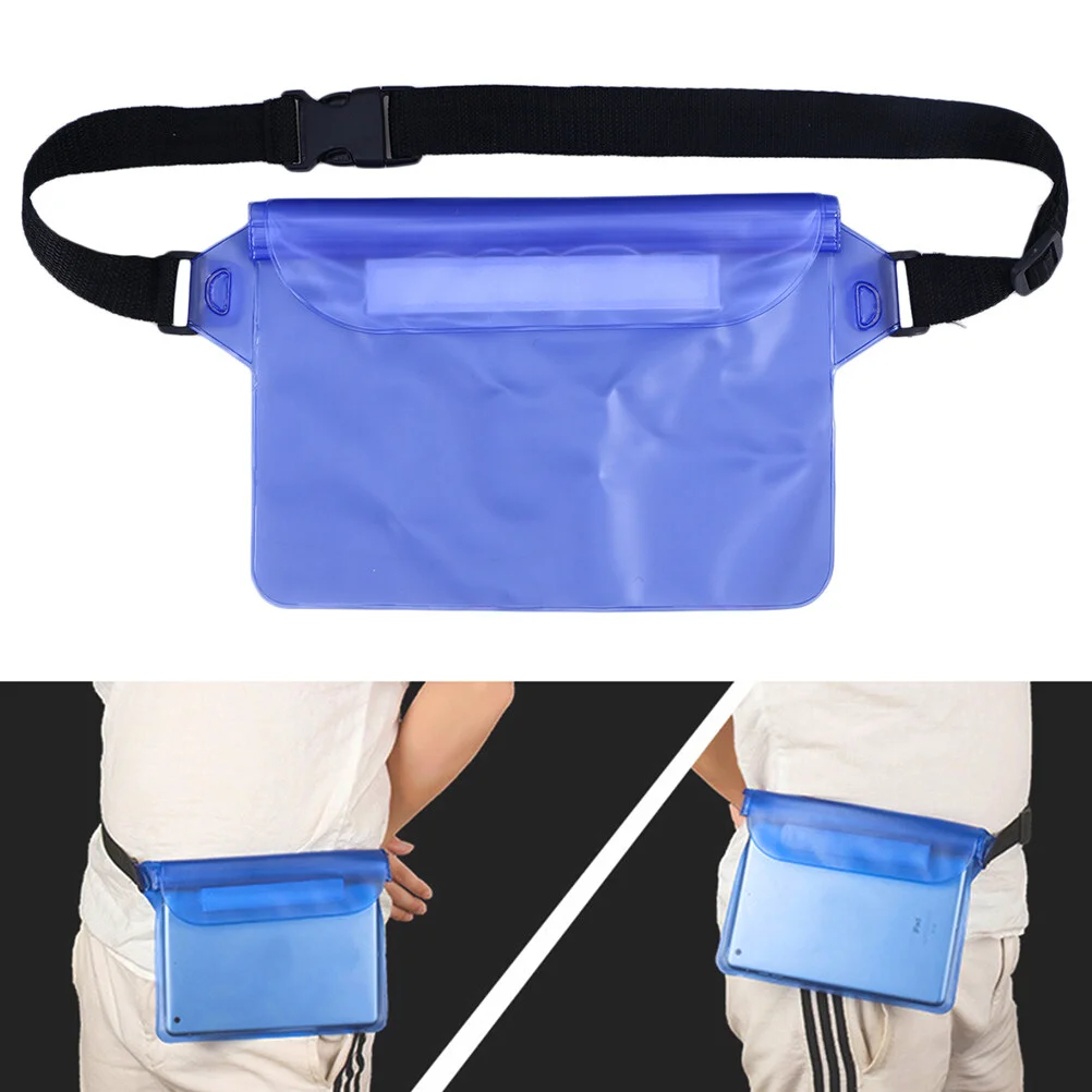 

2Pcs Waterproof Pouches PVC Lightweight Adjustable Bags Snowproof Dirtproof Sandproof Case Bags for Beach Swimming Boating