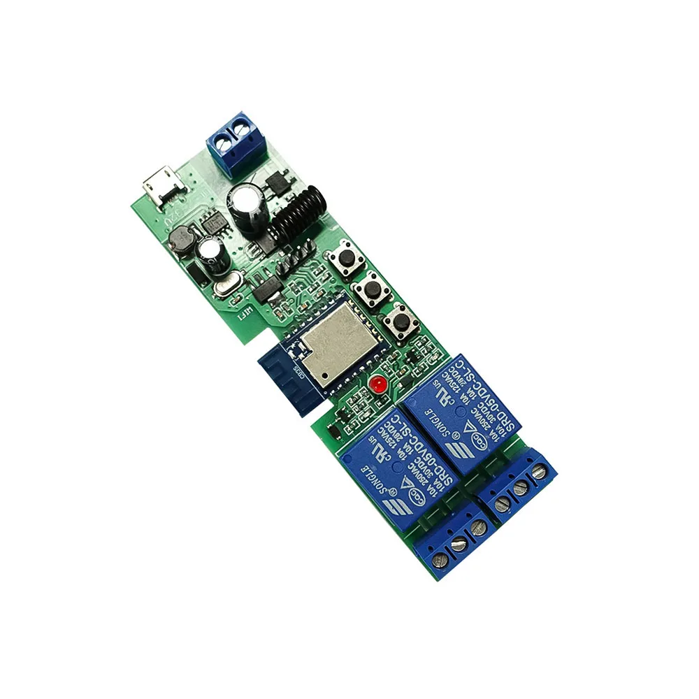 

DC 5V/7V-32V 2 Channel WiFi Remote Control Relay 3 Mode Smart WiFi Remote Control Relay Switch for EWelink Tuya APP System
