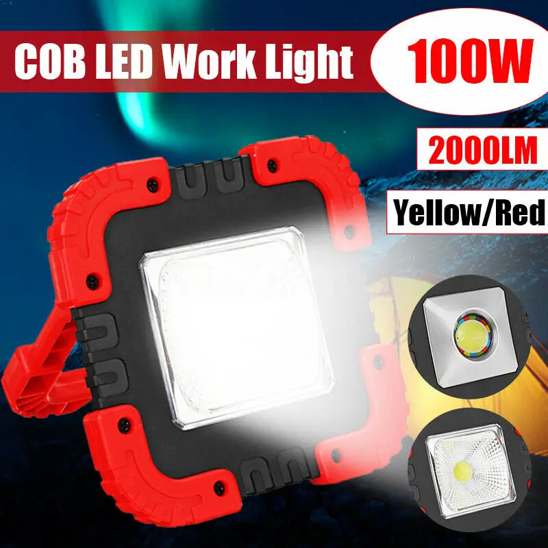 

Solar LED Work Light Portable Floodlight Tent Lamp Camping Light Lantern 100W 2000LM Solar / USB Charging Flashlight Searchlight
