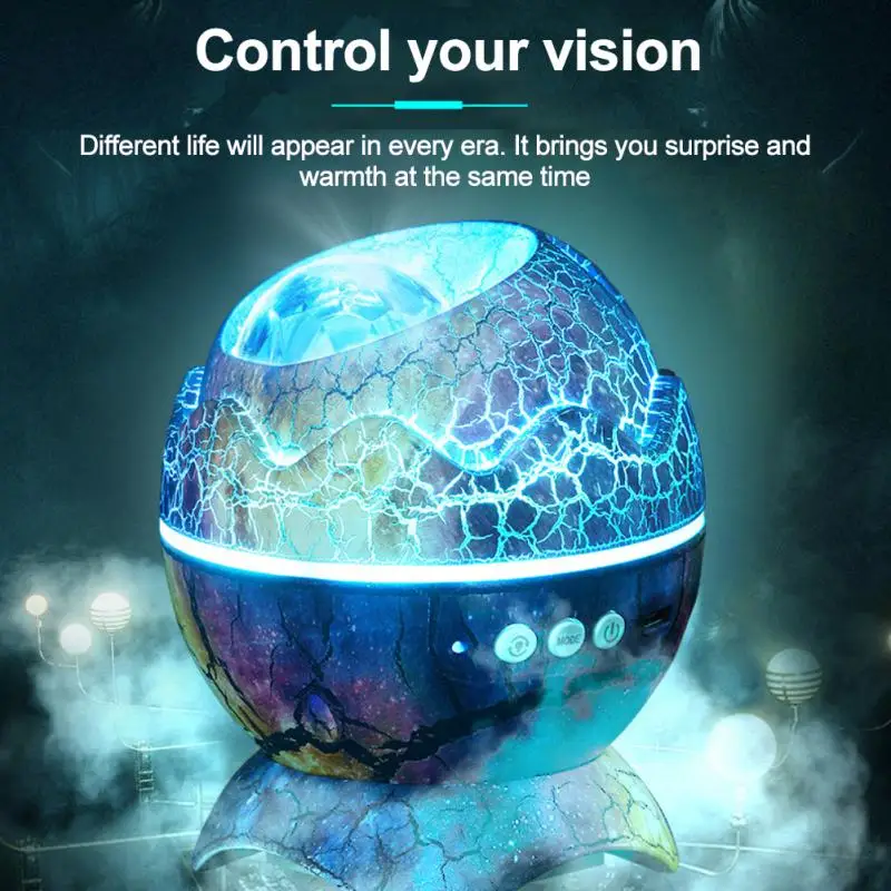

Broken Dinosaur Egg-shaped LED Starry Sky Projector Star Light Projector Remote Control Atmosphere Night Lamp For Bar Party
