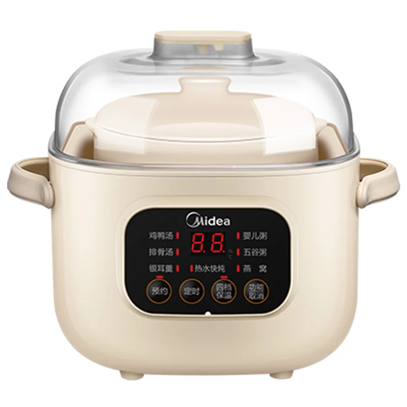 220v 0.8l Ceramic Electric Slow Cooker Household Multifood Baby Porridge Dessert Porridge Pot Household Appliances   Food Cooker