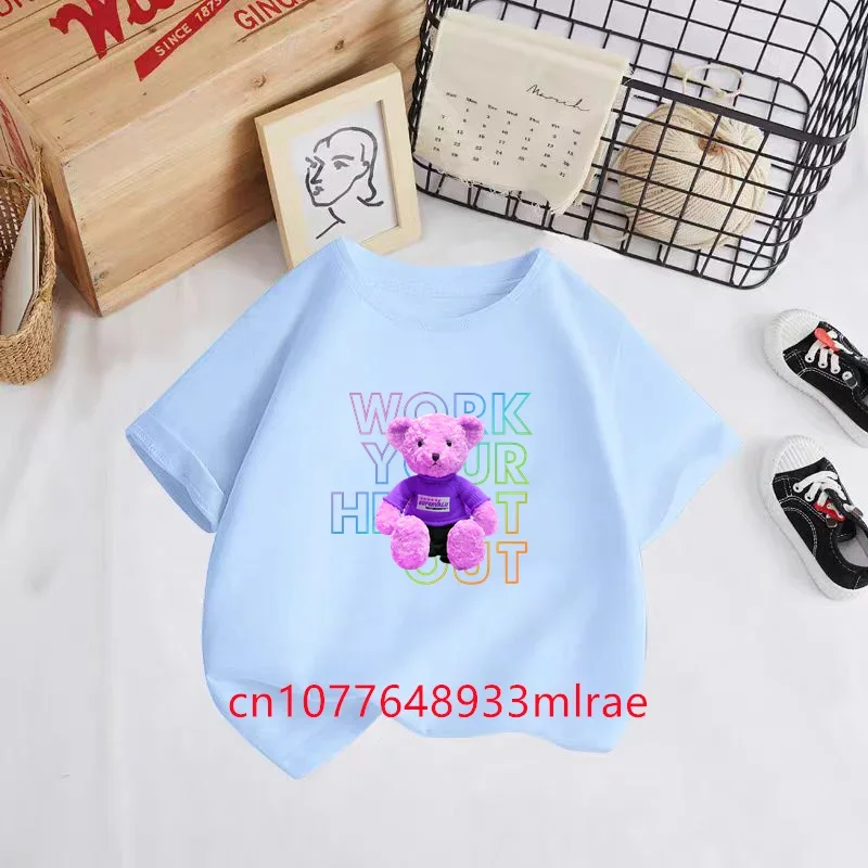 Модная Летняя Футболка Унисекс С Принтом Медведя Милый Топ Короткими Рукавами И