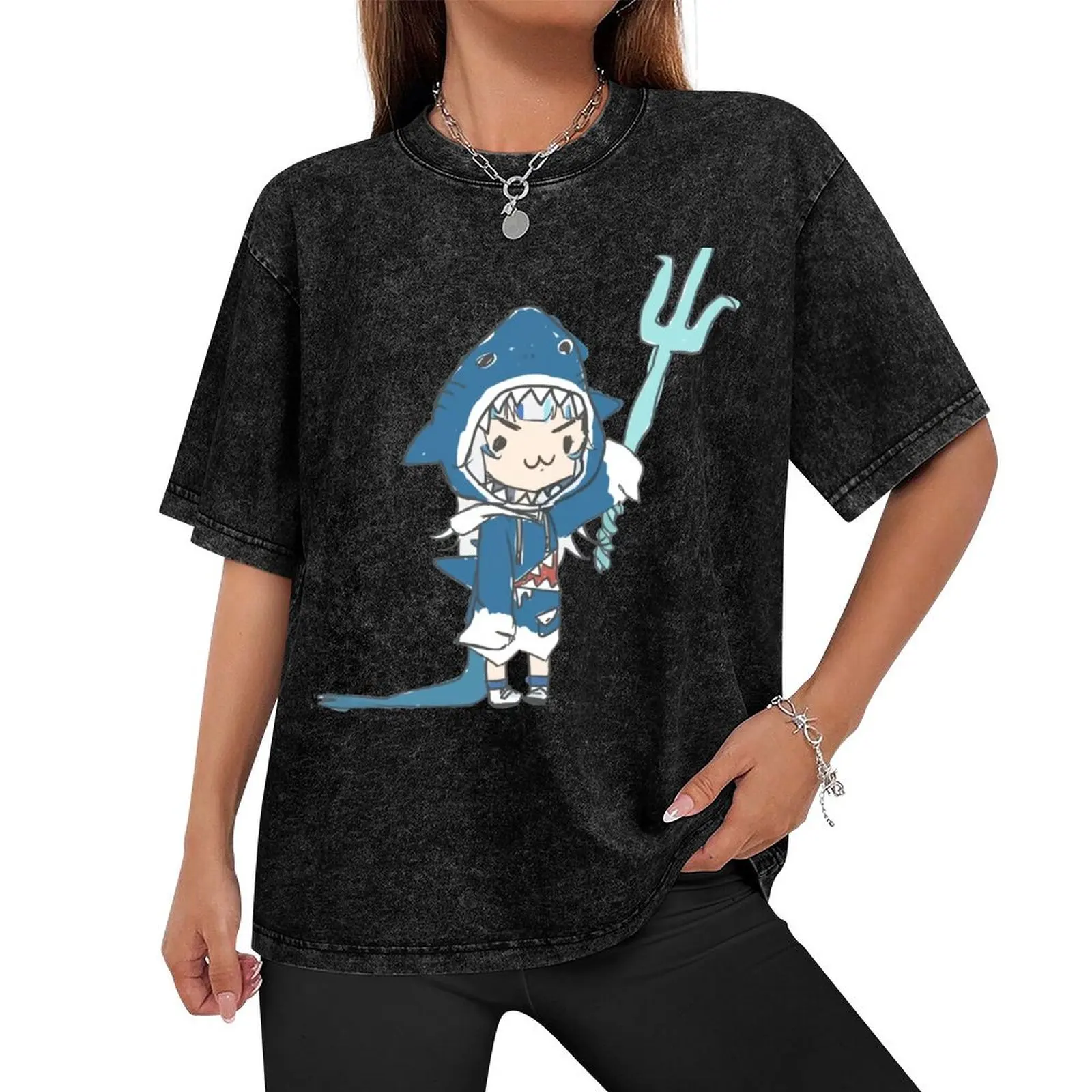 Футболка Gawr Gura LOADING Holive хлопок мужская