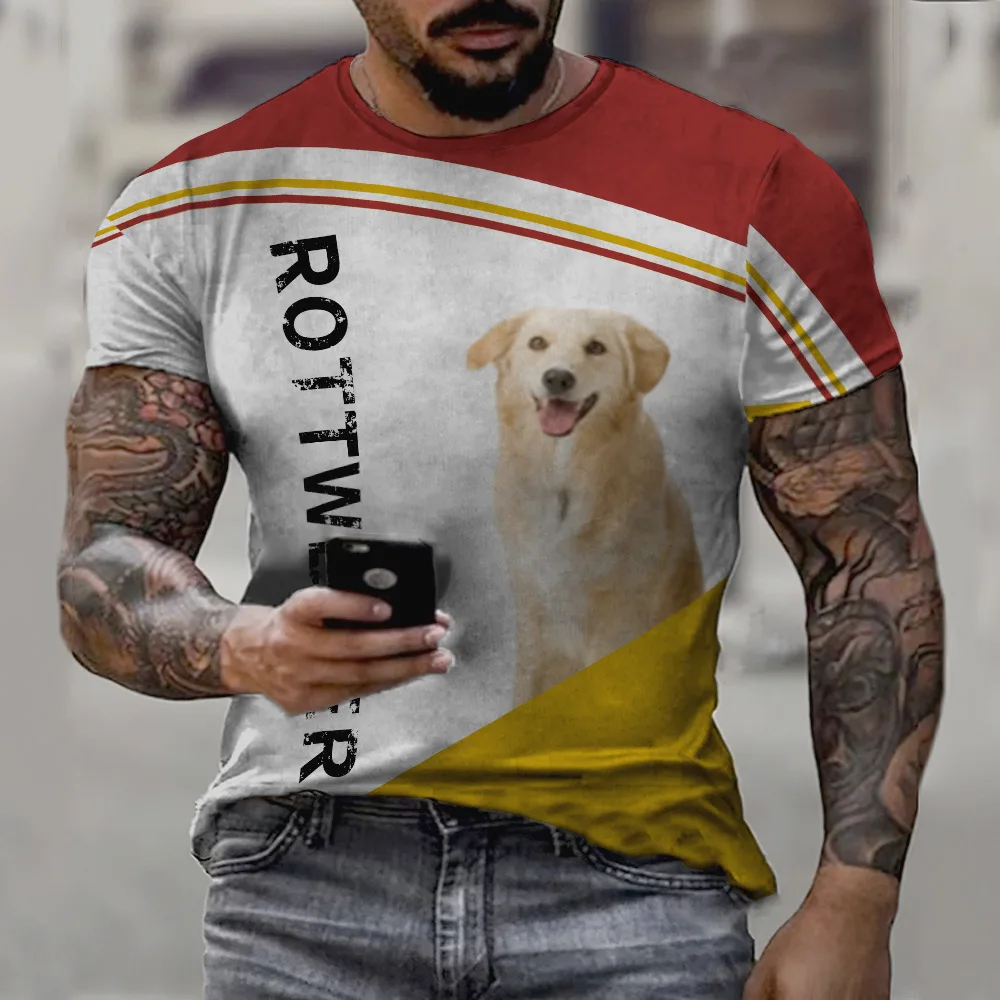 Printed Simple Casual Men's T-shirt Print round Neck