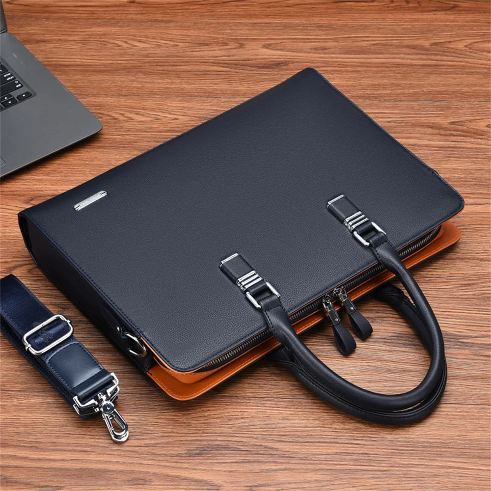 Men's Briefcase Premium Genuine Men's Bag Large Capacity Briefcase Men's Shoulder Bag Casual Business Handbag